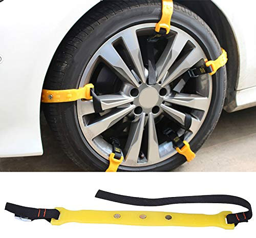 Delaman 10PCS Catene da Neve per Auto, Antiscivolo Set per Pneumatici Invernali Auto Camion Suv Sicurezza in Inverno Anti-Sky E 185 – 225 mm (Unitcoun: 10 Unità)