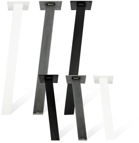 Natural Goods Berlin 4 x Standard geneigte Füße (96°), Tischbeine, Tischrahmen, Esstisch, Büro, Bank, Couchtisch, DIY (schwarz, geneigt – 42 cm – Bank/Couchtisch)