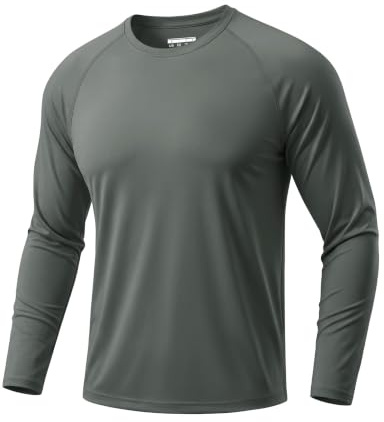 TACVASEN Herren UPF 50+ UV Sonnenschutz Langarmshirt Outdoor Langarm T-Shirt Rashguard