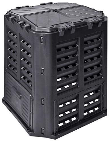 Festnight Compostador Térmico de Jardín Plástico Compostador con Capacidad 320 L Negro