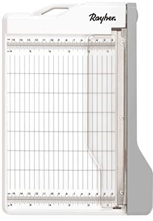 Rayher 29209000 Hebel-Schneidemaschine A5, 28 x 19,5 cm, Schnittlänge ca.21,6 cm, Papierschneidemaschine, Weiß