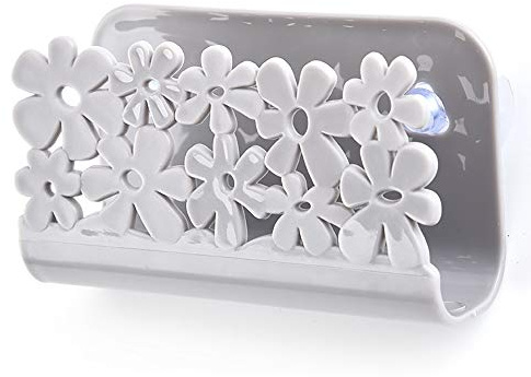 Kitchen Sink Sponge Holder, Plastic Hanging Rag Storage Rack Scouring Pad Holder, Sponge Holder Sink Organizer with Suction Cup Kitchen Storage