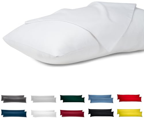 Seitenschläferkissen Bezug 40 x 145 Baumwolle Premium Jersey 2er Set Kissenbezug Deko für Kissen Bett/Sofa Stoff Weicher Resistent Hypoallergen Anti-Milben Kopfkissenbezug Verdecktem Zip Voll Waschbar