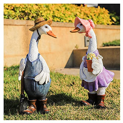 Uziqueif Figura de decoración Pato pájaro Figura de jardín Figura de Animal Figuras de Animales decoración de Estanque de jardín de Navidad, Figuras de jardín y estatuas de jardín,Duck d