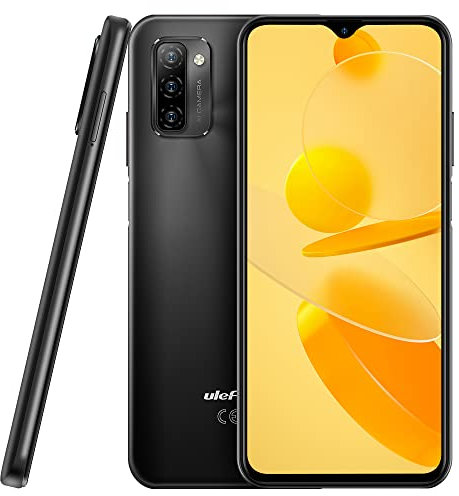 Ulefone Téléphone Portable Note 12P, Batterie 7700mAh Dual SIM 4G Smartphone Debloqué,Écran HD+ 6,82'', 4Go+64Go, Fente pour 3 Cartes, Android 11, Triple Caméra 13MP,Déverrouillage du Visage Noir