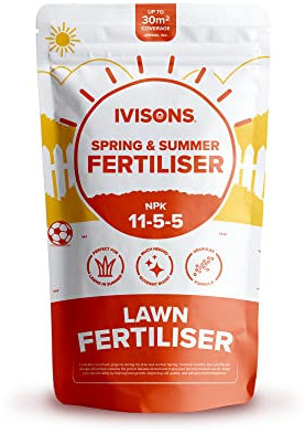 Ivisons 1KG Summer Lawn Fertiliser NPK 11-5-5 | Homogenous Mini Granular Lawn Feed | Slow Release High Nitrogen Fertiliser For Healthy Growth & Greener Grass | Covers 28-40m2