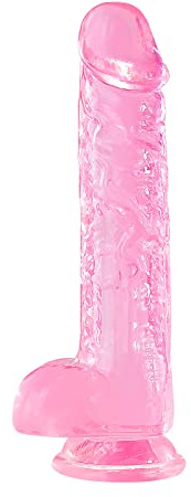 Gode réaliste,21.5 CM Big Dildo avec ventouse,Jouet sexuel pour femmes hommes Transparent