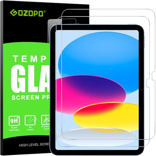 GOZOPO Screen Protector for iPad A16 11th Generation (2025, 11 inch) / iPad 10th Generation (2022) 10.9-inch, Tempered Glass Film for iPad 10/ iPad A16, 2-Pack