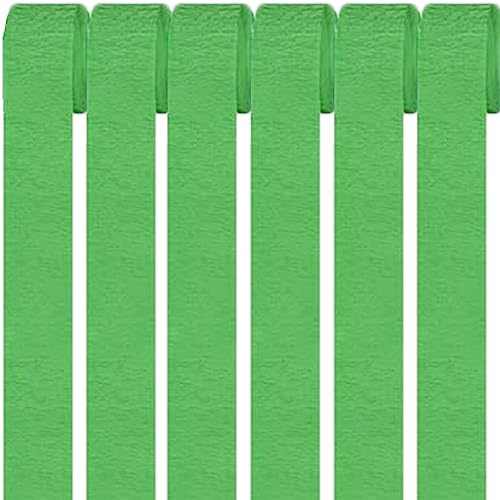 6 Rollen Grün Krepppapier,Regenbogen kreppbänder Hintergrund Luftschlangen Papier Rainbow Crepe Paper Bastelkrepp für Party Dekoration und Handarbeiten Papierkunst