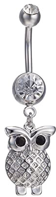 Hoisy Bananen Piercing, Belly Piercing Eule Mit Zirkonia 1.5Mm Ohrringe Piercing Set