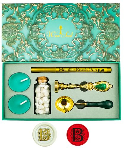 Zifospy Wachssiegel-Set mit Geschenkbox – Elegantes Buchstabe-B-Design für Hochzeitseinladungen, Grußkarten, Weinflaschenverschlüsse & Bastelprojekte