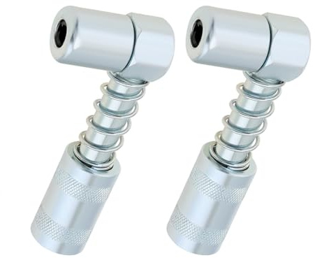 ePathChina 2Pcs 90 Degree Grease Coupler Adapter for Auto/Farm/Truck/Industrial Use, 3 Jaw Angle Grease Fitting Tool