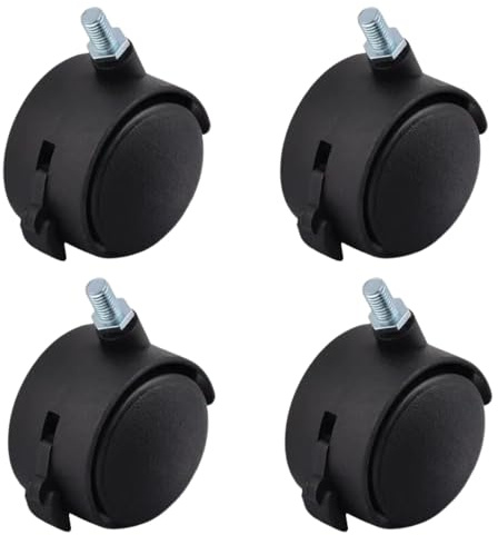 Kit 4 Rotelle Per Mobili Con O Senza Freno, Diametro 50mm, Altezza 55mm, Ruote Pivotanti Girevoli Modello Con Fissaggio A Piastra o Bullone Filettato (A bullone | Con freno)