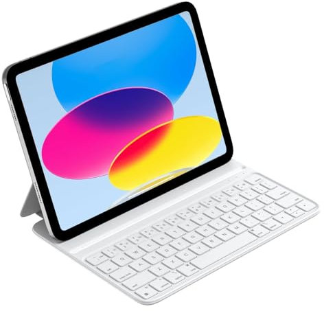 HOU Keyboard Case for iPad 10th Generation 2022/iPad A16 11th Genration 2025 (10.9/11 inch) – Smart Cover Folio, Slim & Light, Semi-Silicone, 2 Viewing Angles