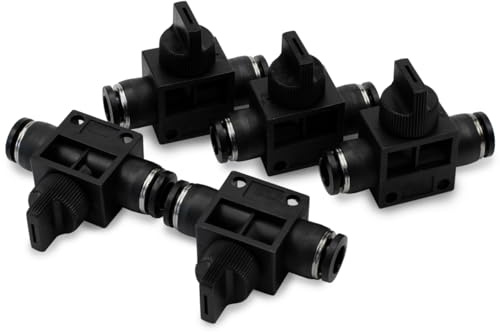 Bwintech 5 Pcs 6mm Tubing OD Válvula de Bola de Control de Flujo de Aire Push To Connect Racor de Unión Neumático Recto