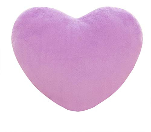 Plüsch Herz Kissen Kuscheliges Herzkissen Plüsch Niedliches Kissen Herz Kissen Herz Flauschig Für Hochzeit Dekoration Liebhaber Kinder Fest Geschenk Sofa Autos Kinderzimmer (01-Purple, 30 cm)
