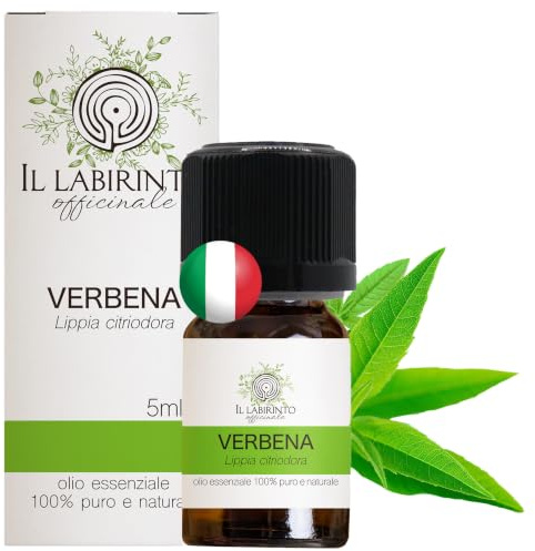 Olio Essenziale Verbena puro alimentare italiana Il Labirinto Officinale - Oli Essenziali Naturali - Olio essenziale per Diffusori e Umidificatori, Aromaterapia - Vegan - 5ml