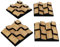 Paquete de 4 paneles acústicos difusores de sonido, aspecto sin costuras, mosaico 3D, decoración de pared, difusor decorativo de madera (HDF), color: ZARINITY | Roble