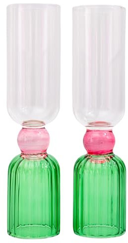 ban.do Barglas 2er-Set, süße Cocktailgläser für Erwachsene, einzigartige Cocktail-Wein- und Champagnergläser, ästhetische Gläser für Barwagen (grün)