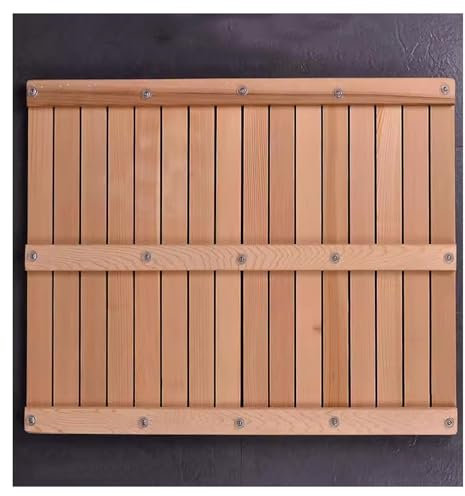 QWEASDF Holzmatte badezimmerholzmatte Balkon，Bambus Badematte, Duschmatten ，rutschfeste Duschmatte, Dusche, Sauna, Indoor & Outdoor, Baderost faltbar, Natur， Baderost(W80xL95cm/W31xL37in)