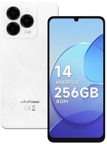 Ulefone Note 20 Pro Android 14 Smartphone, Écran 6.75 HD+, 256Go ROM + 8Go RAM, Caméra 50MP, 6000mAh, Telephone Portable Debloque 4G Dual SIM/Face ID/Fingerprint/GPS/OTG