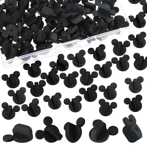 50Pcs PVC Rubber Bear Ears Pin Backs Coat Tie Tack Bear Head Pin Backs