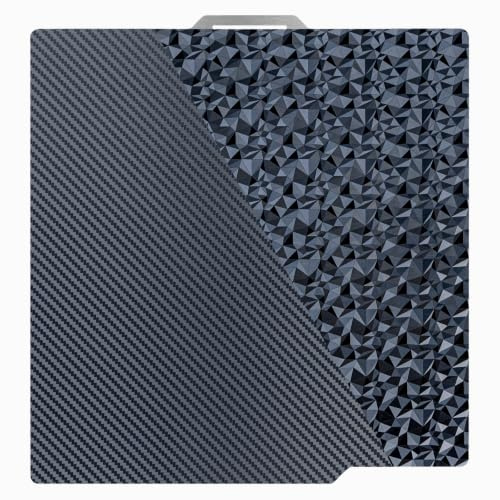 AJOYIB PEO Diamant & PET Carbonfaser Doppelseitiges Druckbett für Bambu Lab X2D/P1P/P1S/P2S/X1/X1C/X1E/A1, 257x257mm – Federstahl-Magnetplatte, flexibel, abnehmbar, ohne Kleber