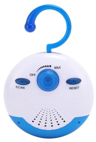 Qusedwey Waterproof Shower Radio, Mini Portable FM Radio Built in Speaker for Bathroom Kitchen, Boating, Hiking, Shower Speaker