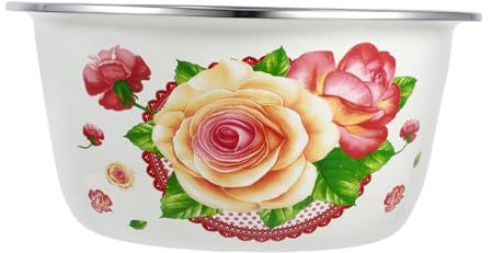 PRETYZOOM Emaille-teller Für Salat Und Suppe Emaille-lebensmittelbehälter Für Lagerung Glatte Schüssel Für Einfache Reinigung Praktisch Im Gebrauch Vintage-look Für Zuhause
