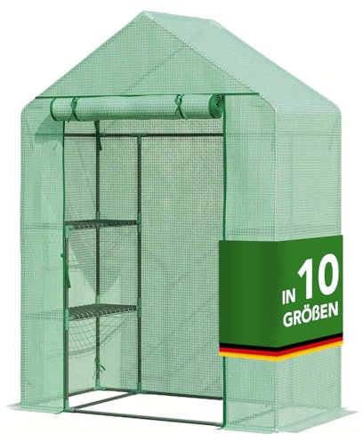 CASA PURA - Foliengewächshaus 73 x 143 x 195 - UV-beständig - Gewächshaus mit Metallablagegitter - Langlebig. Witterungsbeständiges Pflanzenhaus (Harrest)