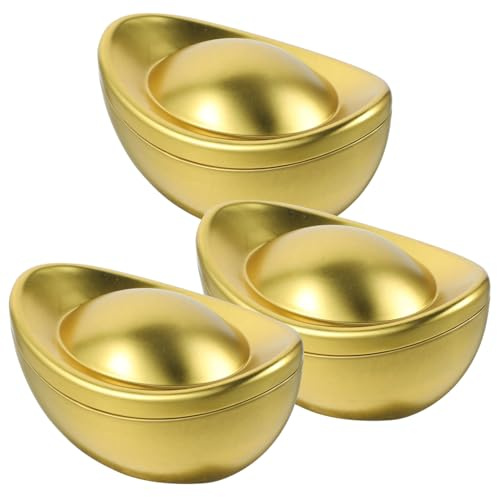 SOLUSTRE 3stücke Teiliges Metall-dosen Im Ingot-design Vielseitig Einsetzbar Für Süßigkeiten Tees Und Snacks Für Feiertage Und Besondere Anlässe
