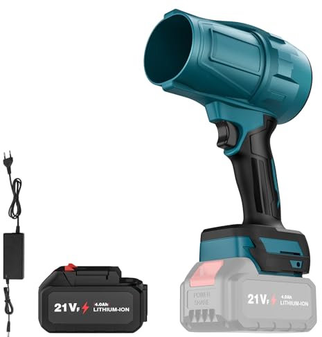Ventola turbo per batteria Makita da 18 V, 1050 W, spazzaneve senza spazzole, 32000 giri/min, soffiatore elettrico per soffiare foglie, neve, polvere, soffiaggio (1 batteria)