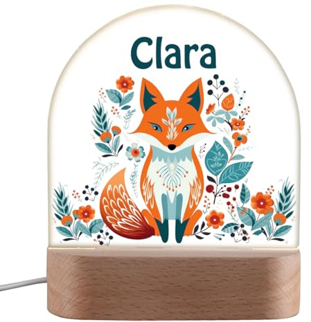 polar-effekt Nachtlicht für Kinder mit LED-Beleuchtung als Geschenk-Idee - Baby Geschenk zur Geburt - Nachtlampe mit USB-Kabel - für Mädchen & Jungen - Motiv Fuchs