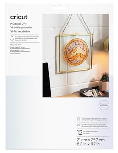 Cricut Bedruckbares Vinyl, A4, 12 Blatt (transparent), Durchsichtig