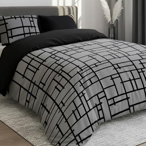 Dreamzie Double Duvet Set - Premium Microfiber Reversible Double Duvet Cover (200 x 200 cm) 3 PCs - Ultrasoft Hypoallergenic Luxury Quilt Cover Bedding Sets with Zipper Closure