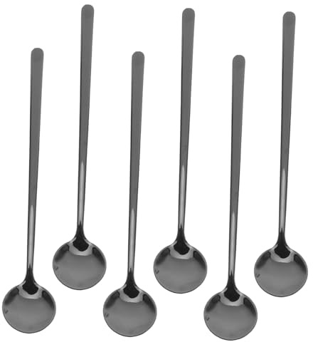 Ciieeo 6 Pezzi Da Tè In Acciaio Inossidabile Nero Opaco Con Per Dessert E Tè Cucchiai Da Mescolare Versatili Per Uso Quotidiano