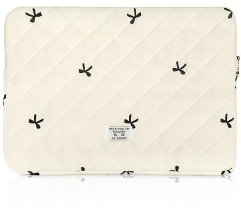 Flintronic Laptopväska 15,6 tum, puffy laptop fodral, rosett laptopväska, skyddande fodral, laptopfodral för bärbar dator, notebook fodral väska kompatibel med MacBook/Huawei/Acer/Asus/HP/Dell/Lenovo