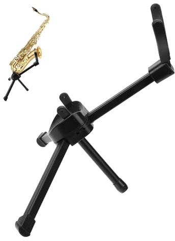 Saxophon Tragbar für Aufbewahrungsständer Schwarz Tenorsaxophon | Metall Abs Schaum, mit Aufbewahrungstasche, für Zuhause und Ausstellung, Kompakt und Praktisch