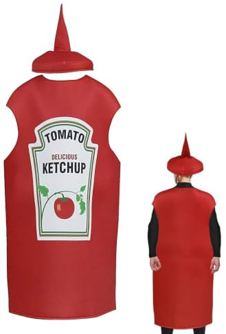 Lpoppcx Disfraz de Halloween de salsa de tomate para adultos, mostaza, salsa de tomate y cosplay, disfraz divertido para adultos, disfraz de carnaval