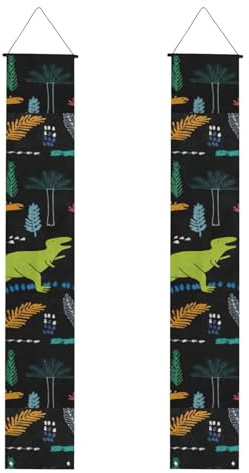 Dinosaurier-Palmblatt-Druck, Halloween-Türbanner, Veranda-Banner für Haustür, Innen- und Außendekoration