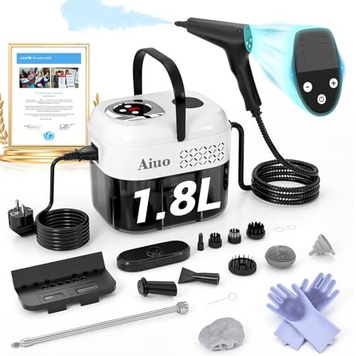 Neu Doppelsteuerung Dampfreiniger Handgerät 1,8L, US-HSD-Technologie – 99,99% Sterilisationsrate, Graphen-Heiztechnologie – Heizt Sich in 8S, Steam Cleaner ist 4m, Somit für Alle Anwendungsbereiche
