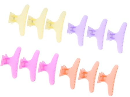 Cosiki Set di Fermagli per Capelli a Farfalla Morsetto Facile Usare per Sezionare i Capelli, 12 Pezzi per Grandi quantità di per Styling in Salone, Strumento per Parrucchiere per Colorare, Tagliare