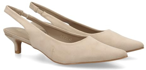 shoes&blues.es Zapato de Mujer Slingback de Diseno Elegante y Minimalista, con Cierre Elastico y Tacon bajo. Ideal para Looks Formales y Casuales.