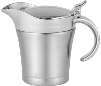 NUSITOU Salsiera Termica in Acciaio Inossidabile Doppio Strato 450ml Isolamento Termico, Resistente alla Corrosione e Alte Temperature, per Cucine e Ristoranti
