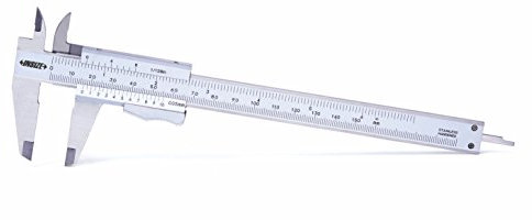INSIZE 1223-150 Messschieber mit Daumenklemme, 0-150 mm / 0-6 Zoll, Teilung 0,05 mm / 1/128