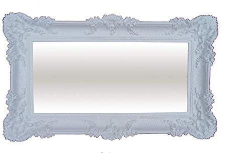 Lnxp XXL WANDSPIEGEL BAROCKSPIEGEL Weiß 96x57 ANTIK BAROCK REPRO Shabby CHIC FLURSPIEGEL SCHMINKSPIEGEL 75SP