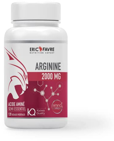 ARGININE Kyowa® 2000mg - L-ARGININE labellisée Kyowa Quality - Développement Musculaire, Entraînements Intensifs - 120 Gélules - Eric Favre