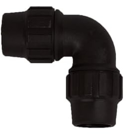 JARDIN202 - Codo 2 Bocas Iguales de Polietileno para Tubería de Riego por Goteo - Varias Medidas | 32mm (Pack 10 uds)