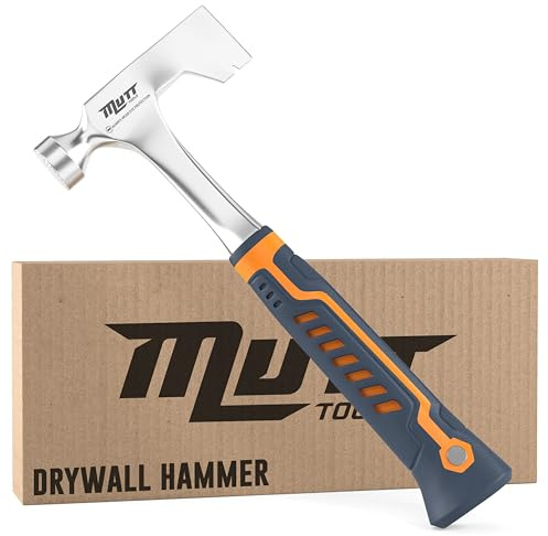 Mutt Tools Professional Drywall Hammer Hatchet – 14oz Head – Ergonomic Grip – Lath Hammer for Drywall Installation and Demolition
