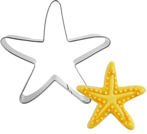 Bianriche Cortador de galletas de animales marinos, cortador de galletas de estrella de mar, moldes de metal de acero inoxidable para decoración de pasteles de sándwich de pastelería